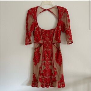 NWT For Love and Lemons Temecula RED Mini Dress Small